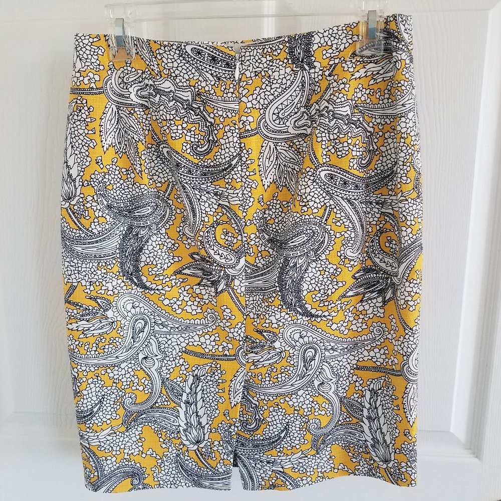 Yellow, White & Black Print Pencil Skirt - Picture 10 of 11
